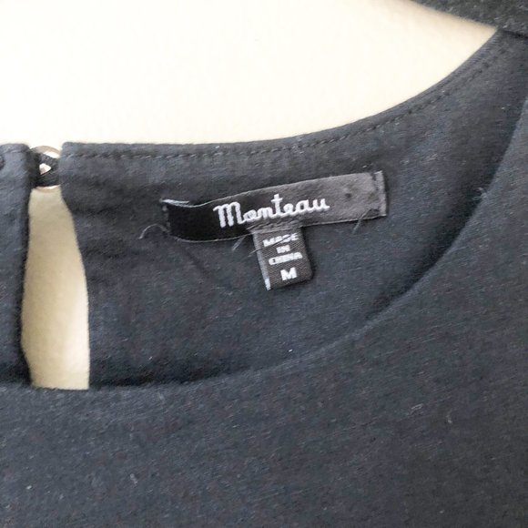 Monteau Striped Colorblock Sleeveless Bodycon Tank Dress Black Pink M - Picture 3 of 7